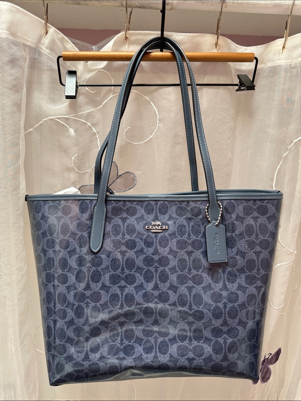 Coach Blue Signature PVC Tote (NWT)